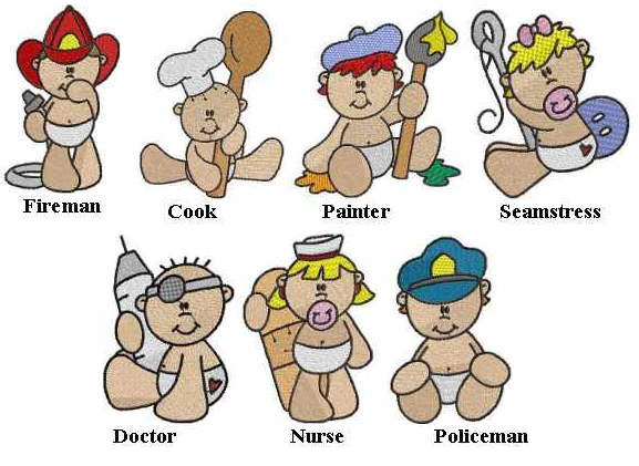 Career Babies Embroidery Designs