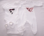 Premature Baby's Appliquéd 5 Piece Outfit Size 5-8lbs