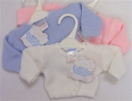 Premature baby cardigan by Baby Town Size 5-8lbs
