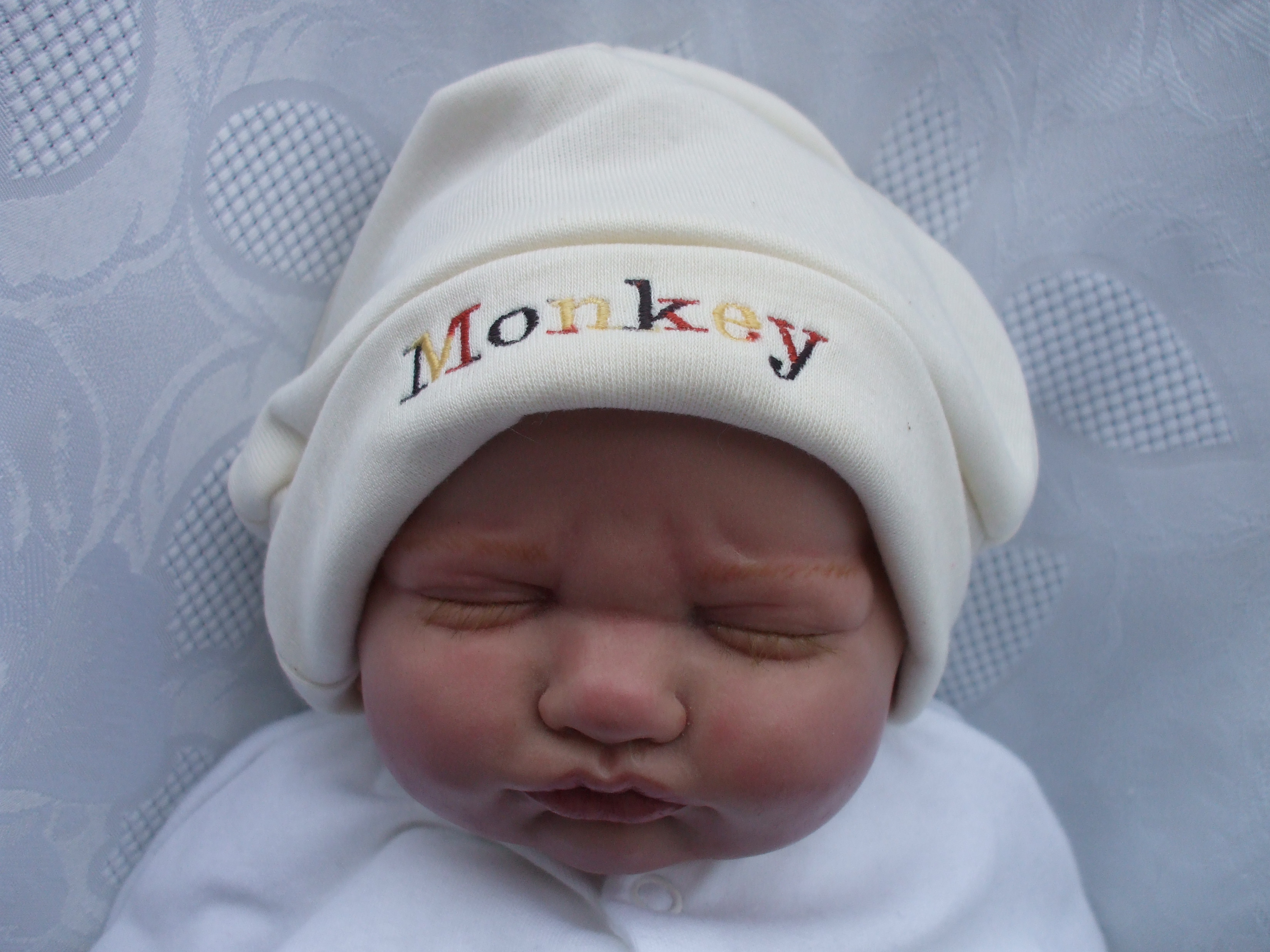 Newborn Slogan Hat MONKEY