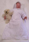 English Swan baby burial gown & bonnet