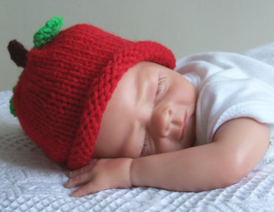 Red Apple Hand knitted Baby Hat All Sizes