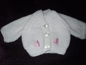 Handknitted Premature Baby Cardigan